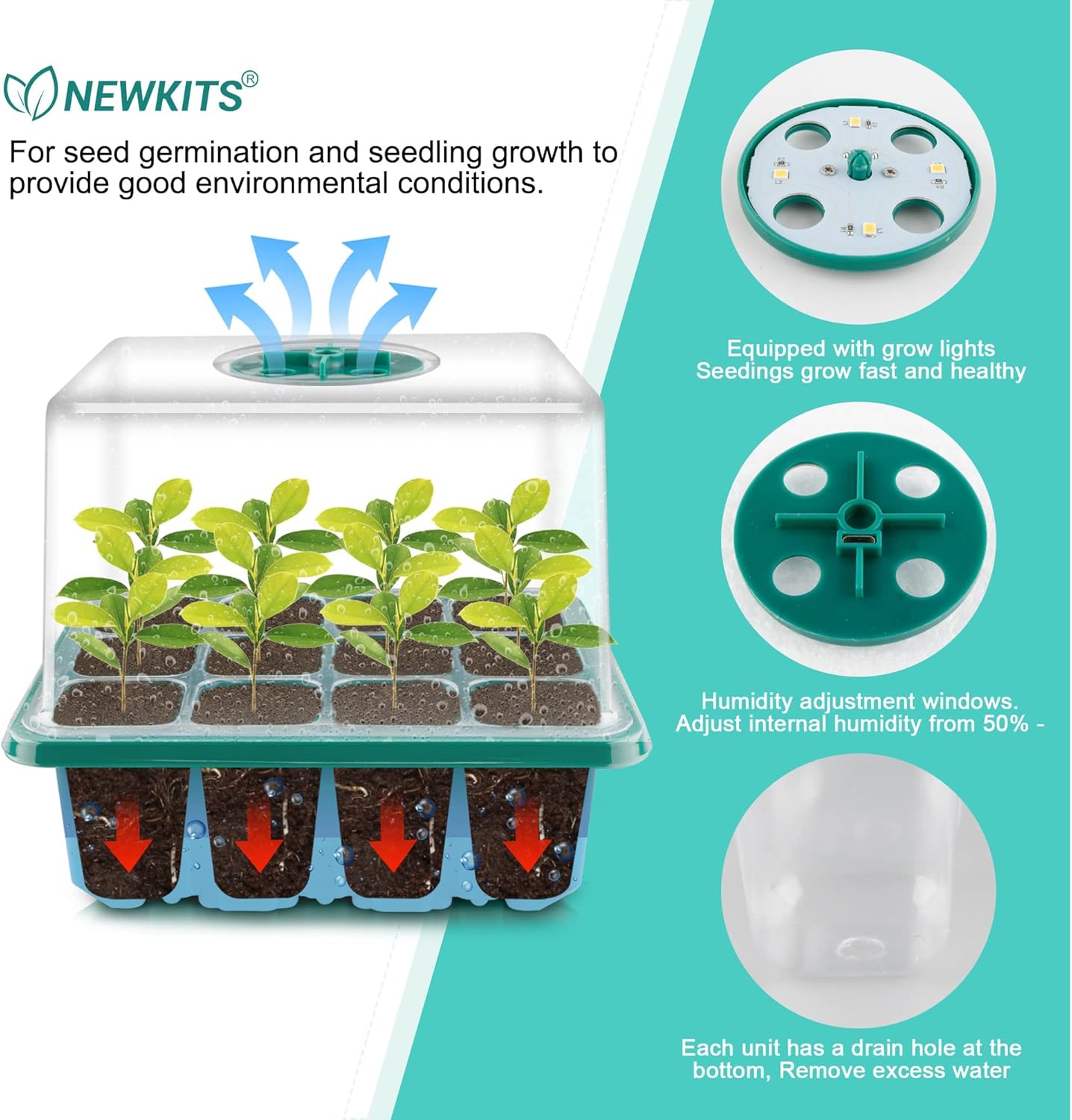 Seed Starter Tray with Grow Li - Humidity Dome Kit avis et prix
