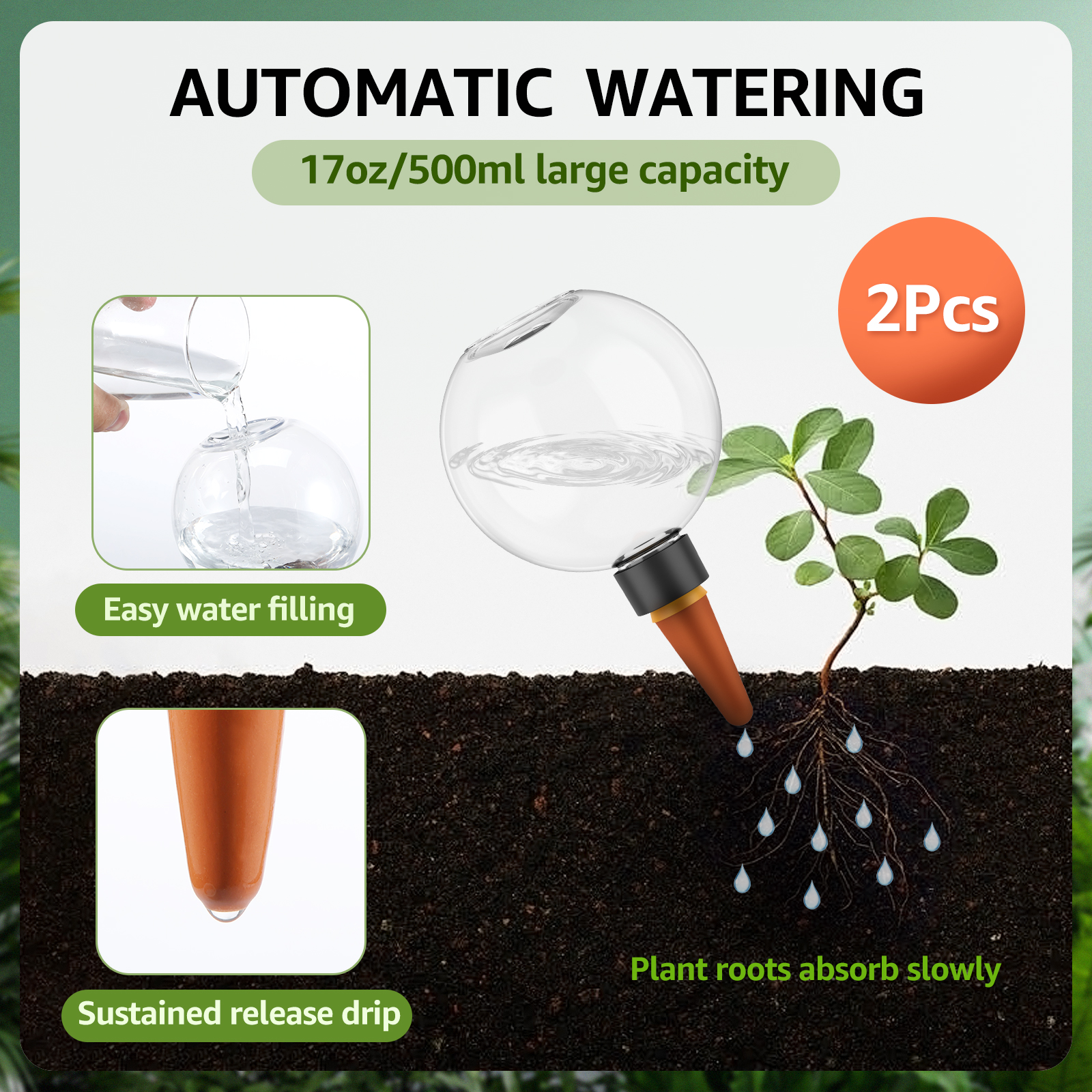 2/4Pcs 500ML Automatic Drip Ir - Self Watering Insert avis et prix