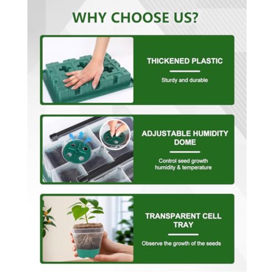 Seed Starter Kit with Grow Lig - Humidity Dome Kit avis et prix