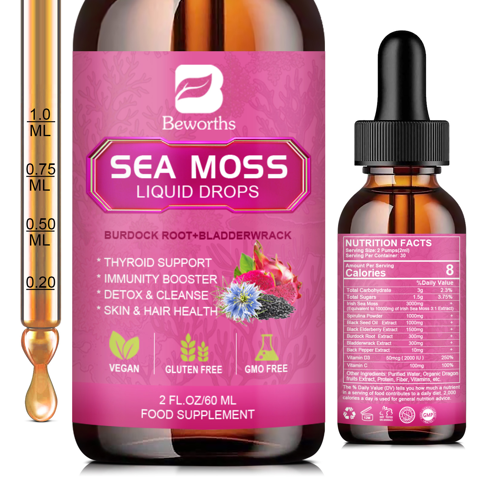 BEWORTHS 3000MG Seamoss Liquid - Root Stimulator Liquid avis et prix