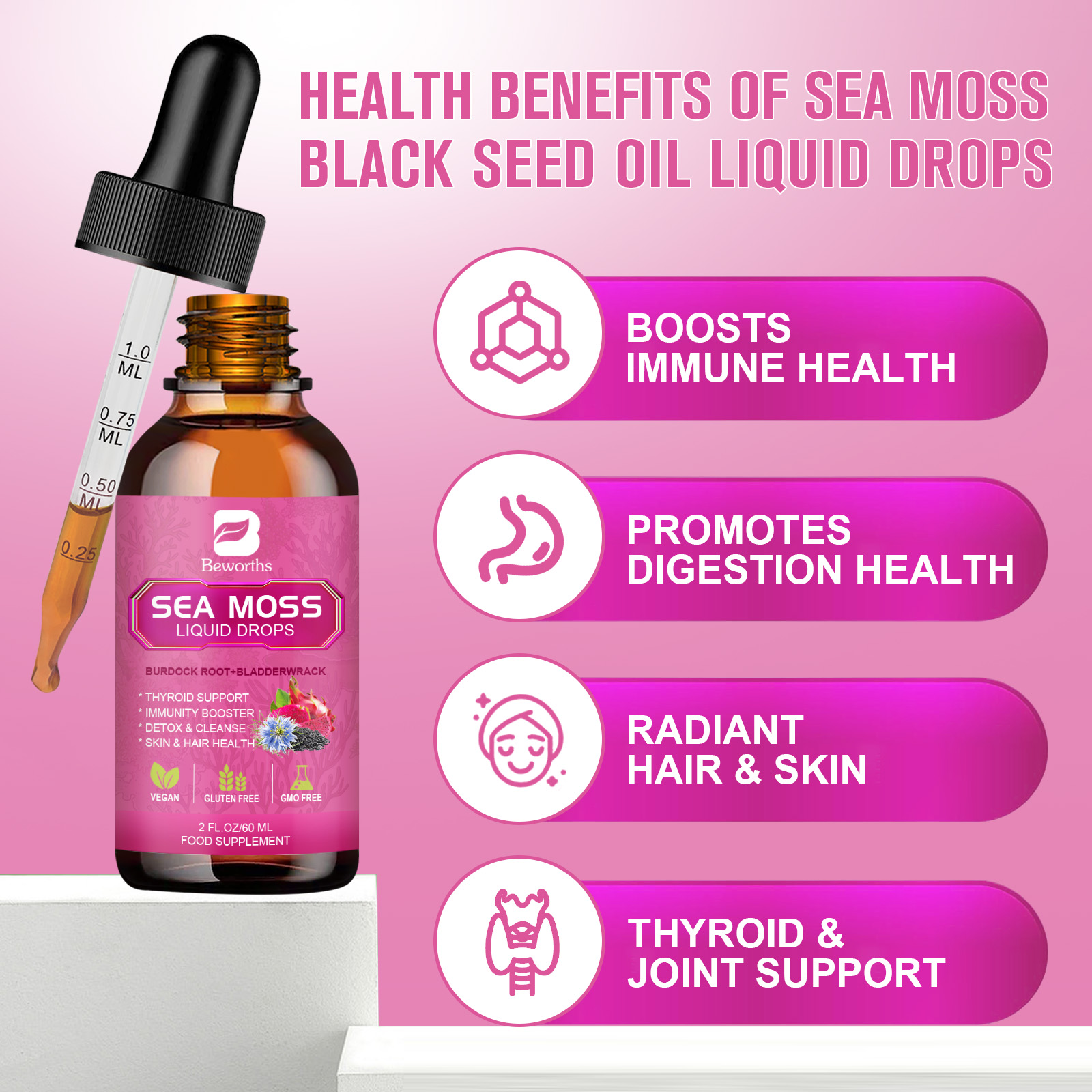 BEWORTHS 3000MG Seamoss Liquid - Root Stimulator Liquid avis et prix