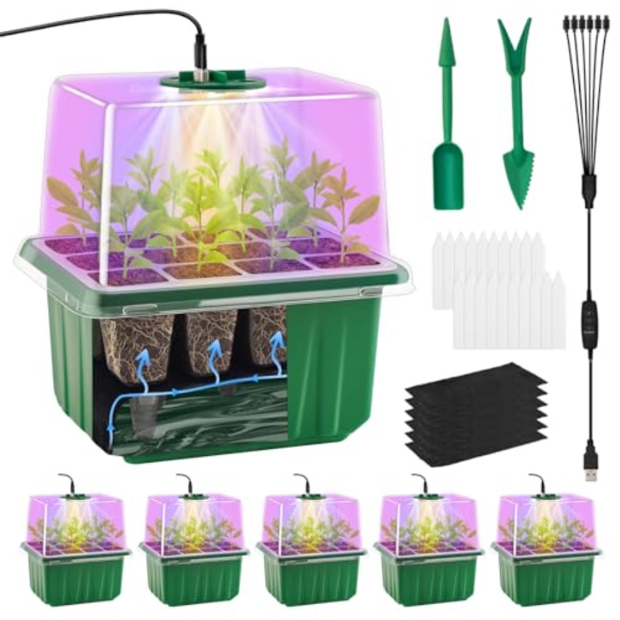 Seed Starter Tray with Light 6 - Humidity Dome Kit avis et prix