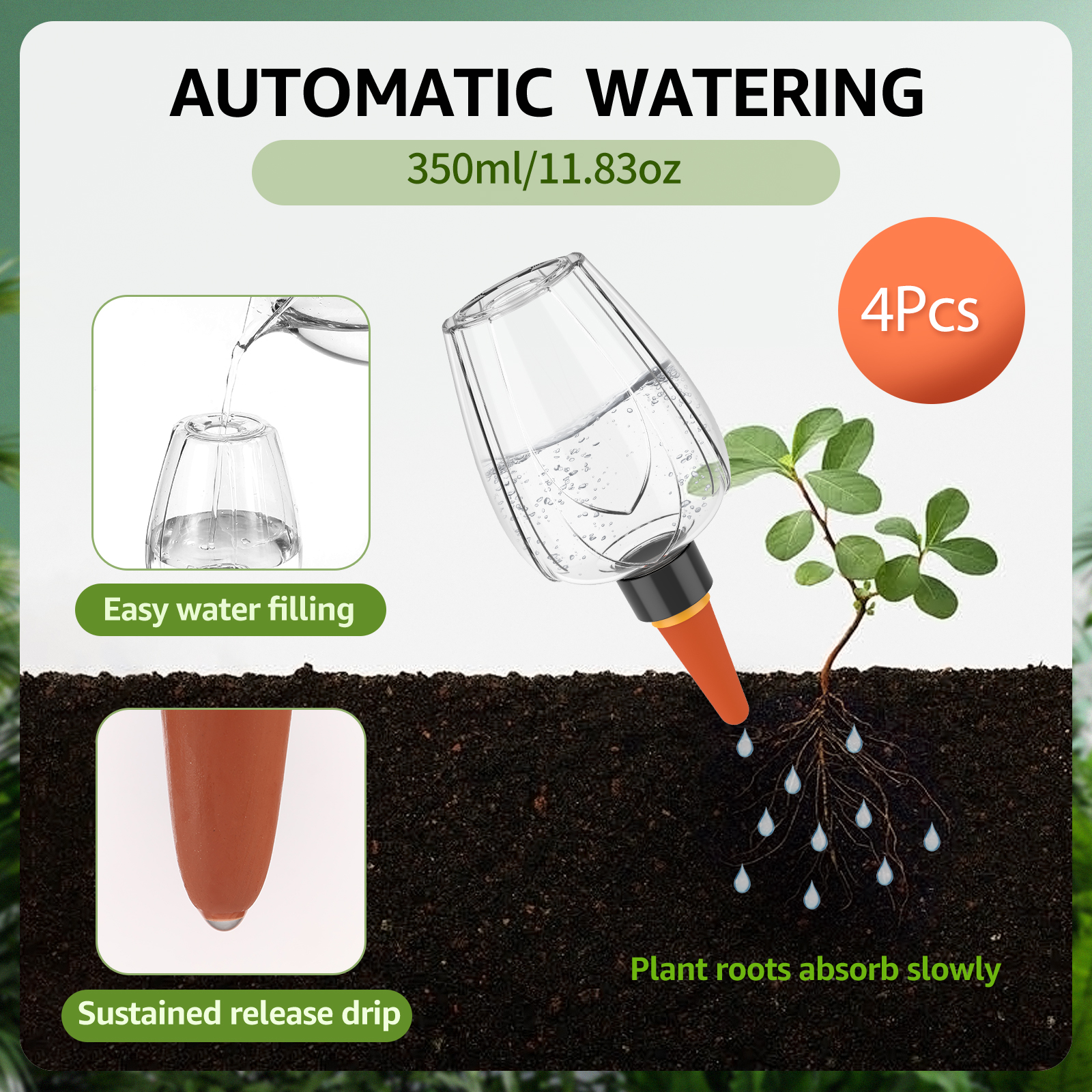 4Pcs Plant Watering Globe Clea - Self Watering Insert avis et prix