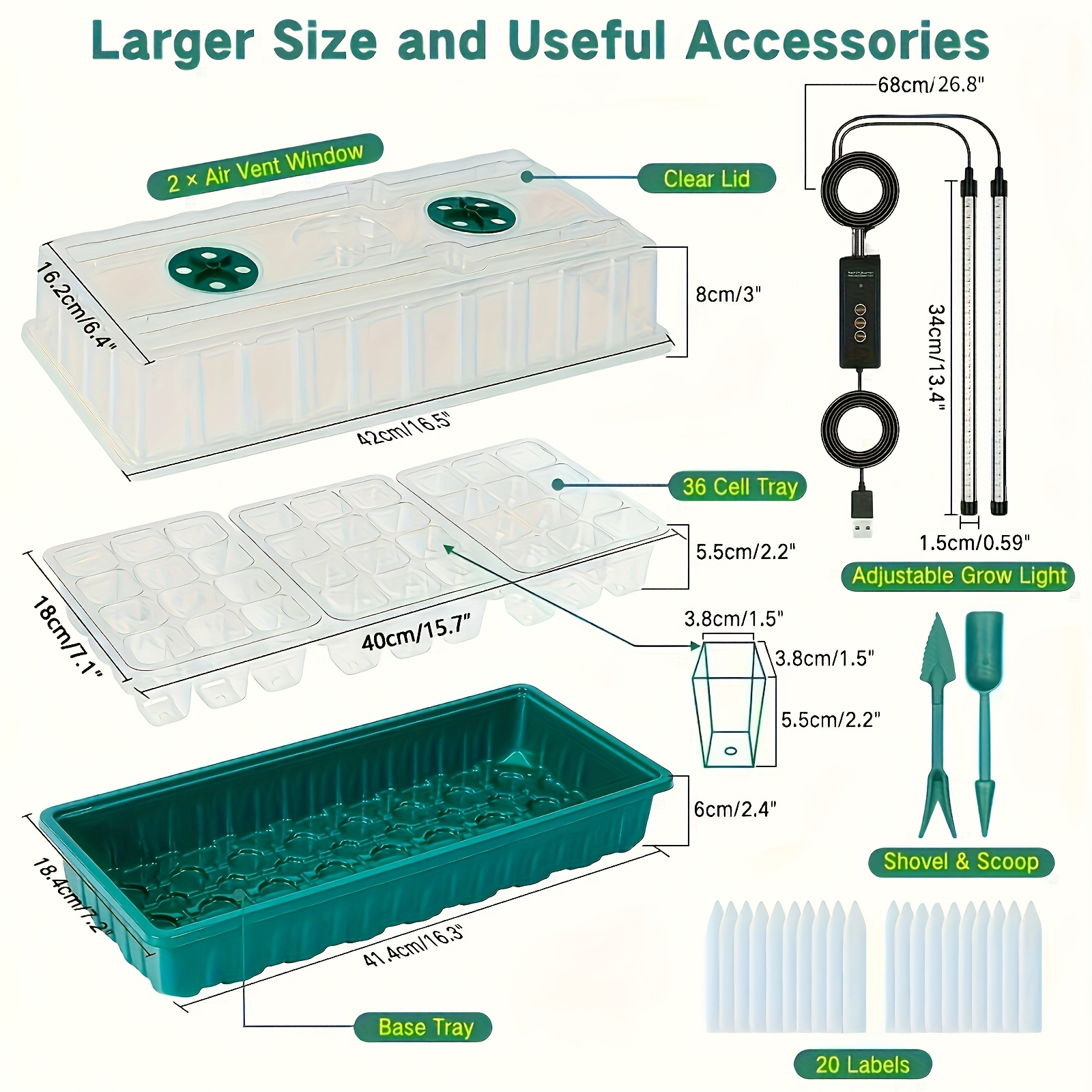 36-Cell Seed Starter Tray w/ G - Humidity Dome Kit avis et prix