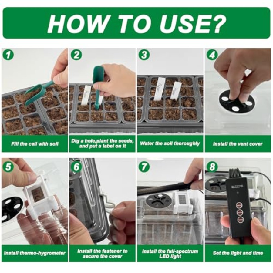 Seed Starter Tray with Grow Li - Humidity Dome Kit avis et prix