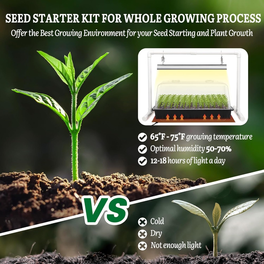Seed Starter Kit with Grow Lig - Humidity Dome Kit avis et prix
