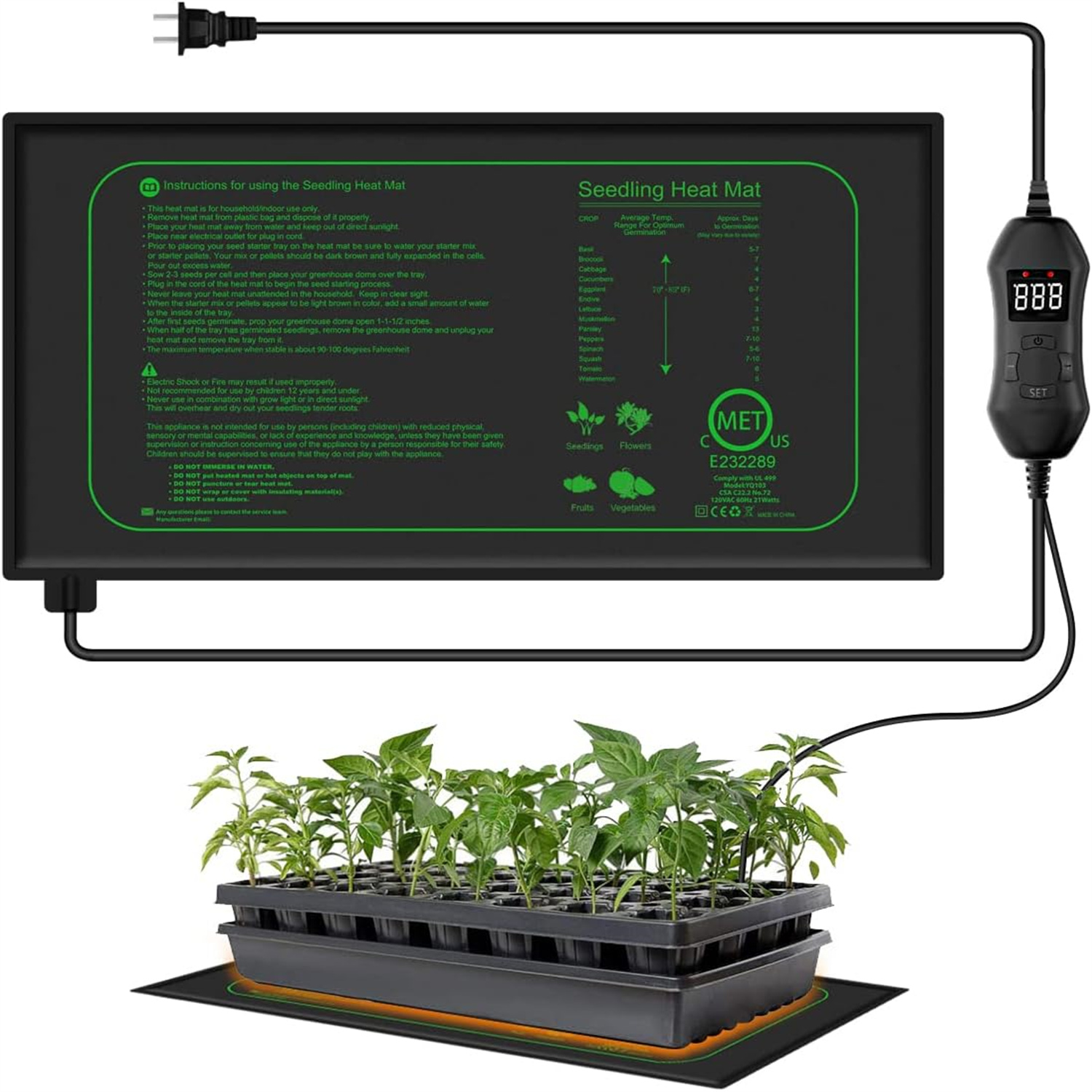 Seedling Heat Mat With Digital - Heat Mat Seedling avis et prix