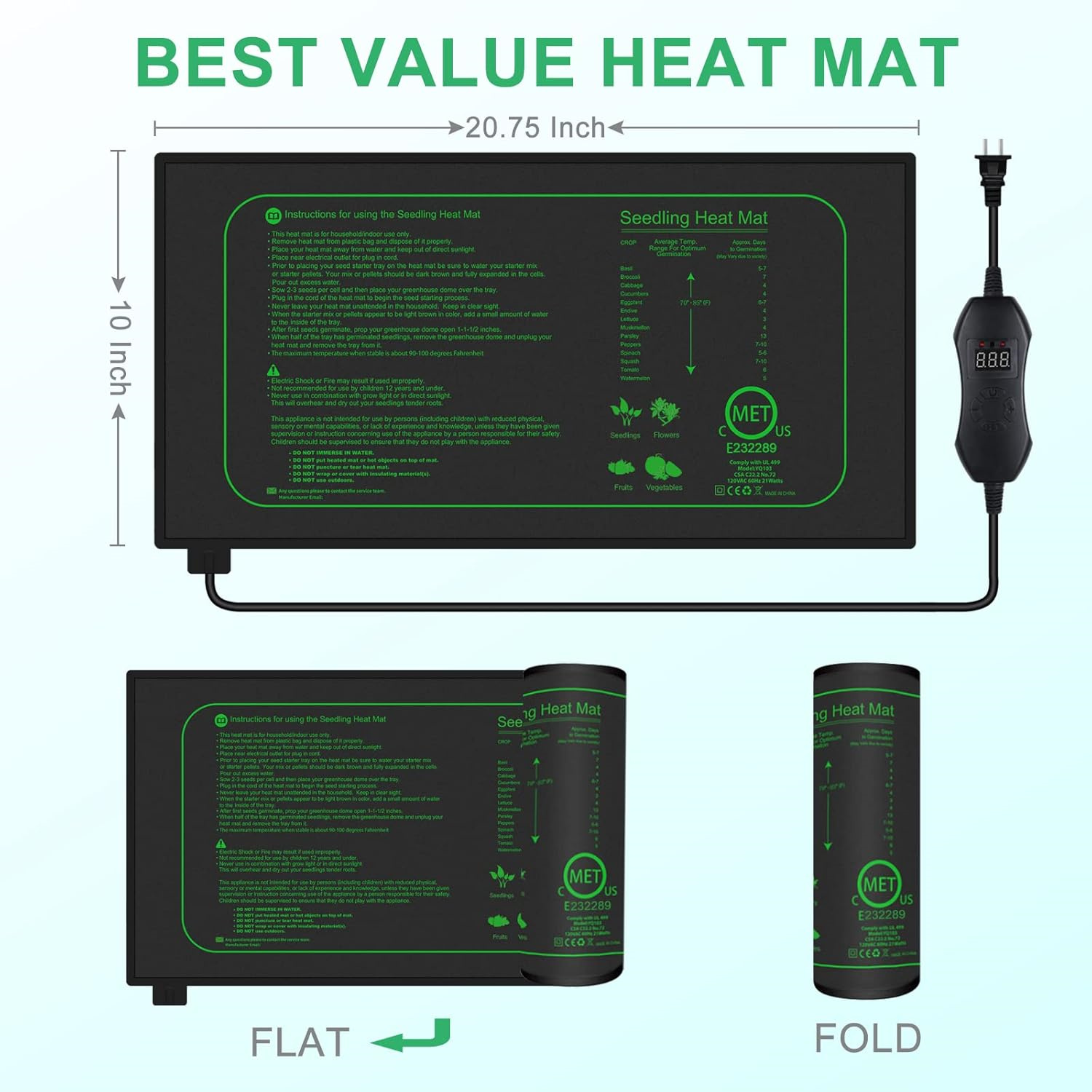Seedling Heat Mat With Digital - Heat Mat Seedling avis et prix