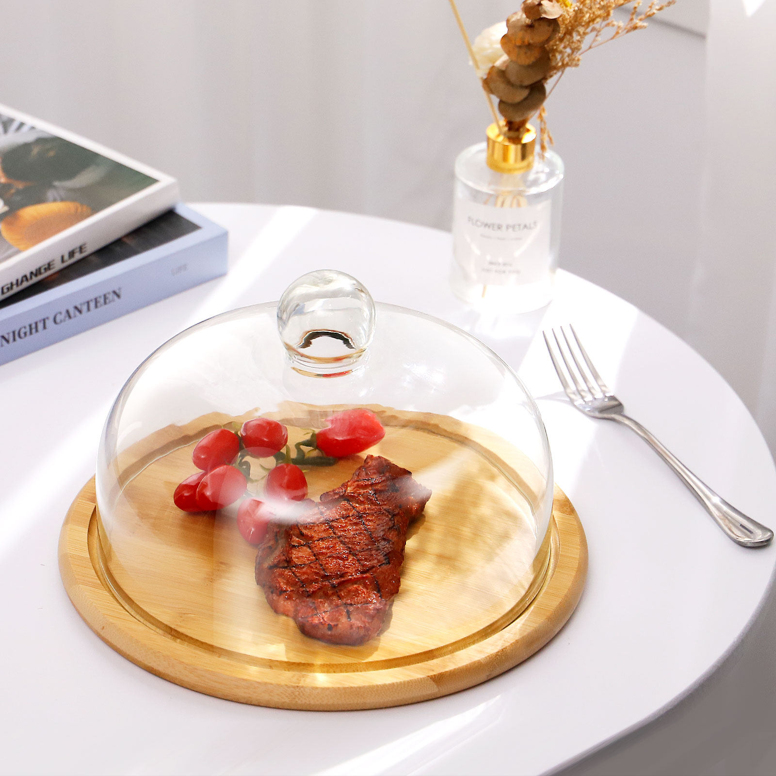 1Set Cake Holder Glass Dome Co - Plastic Dome Clear avis et prix