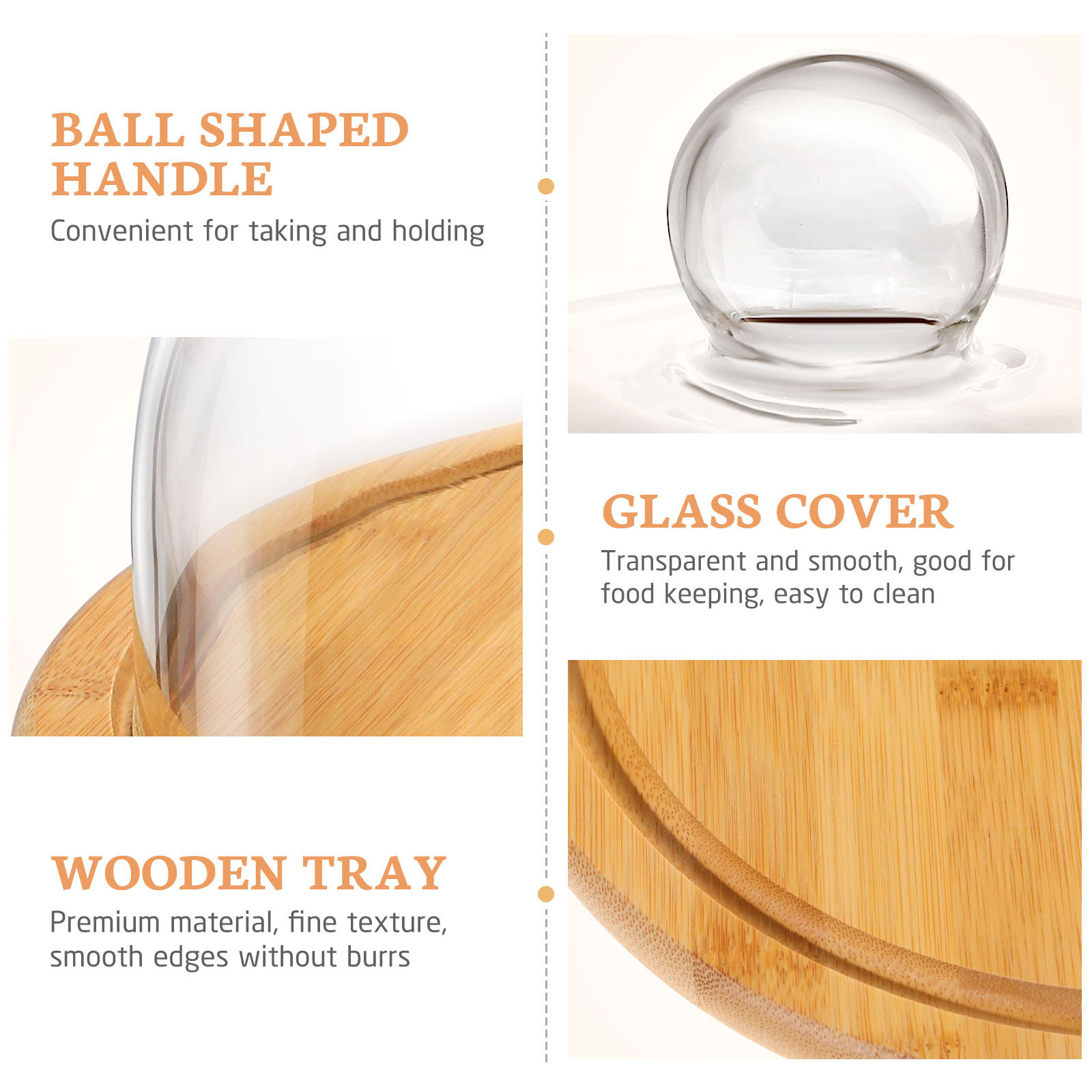 1Set Cake Holder Glass Dome Co - Plastic Dome Clear avis et prix