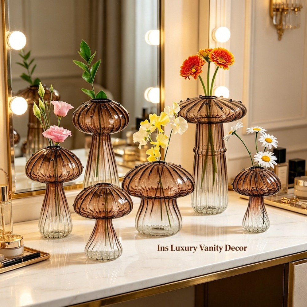 Mushroom‑Design Fluted Glass P - Propagation Station Vase avis et prix