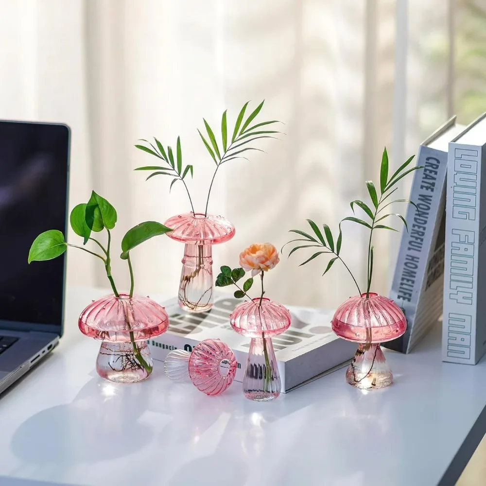 Mushroom‑Design Fluted Glass P - Propagation Station Vase avis et prix