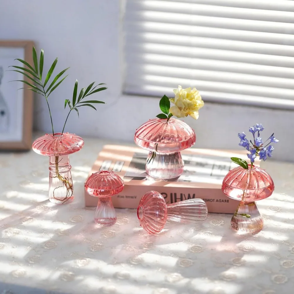Mushroom‑Design Fluted Glass P - Propagation Station Vase avis et prix