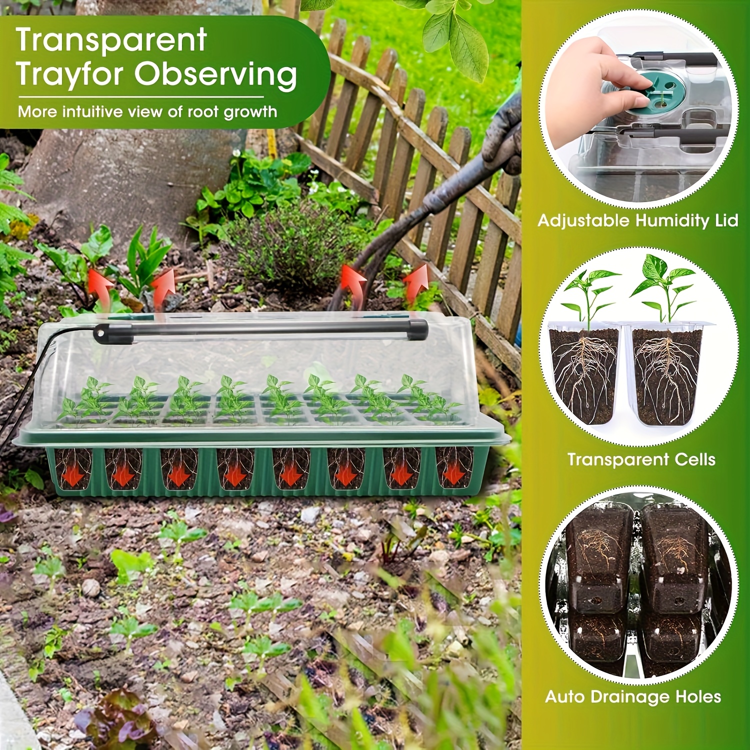 2PCS 72-Cell Seed Growing Kit  - Humidity Dome Kit avis et prix