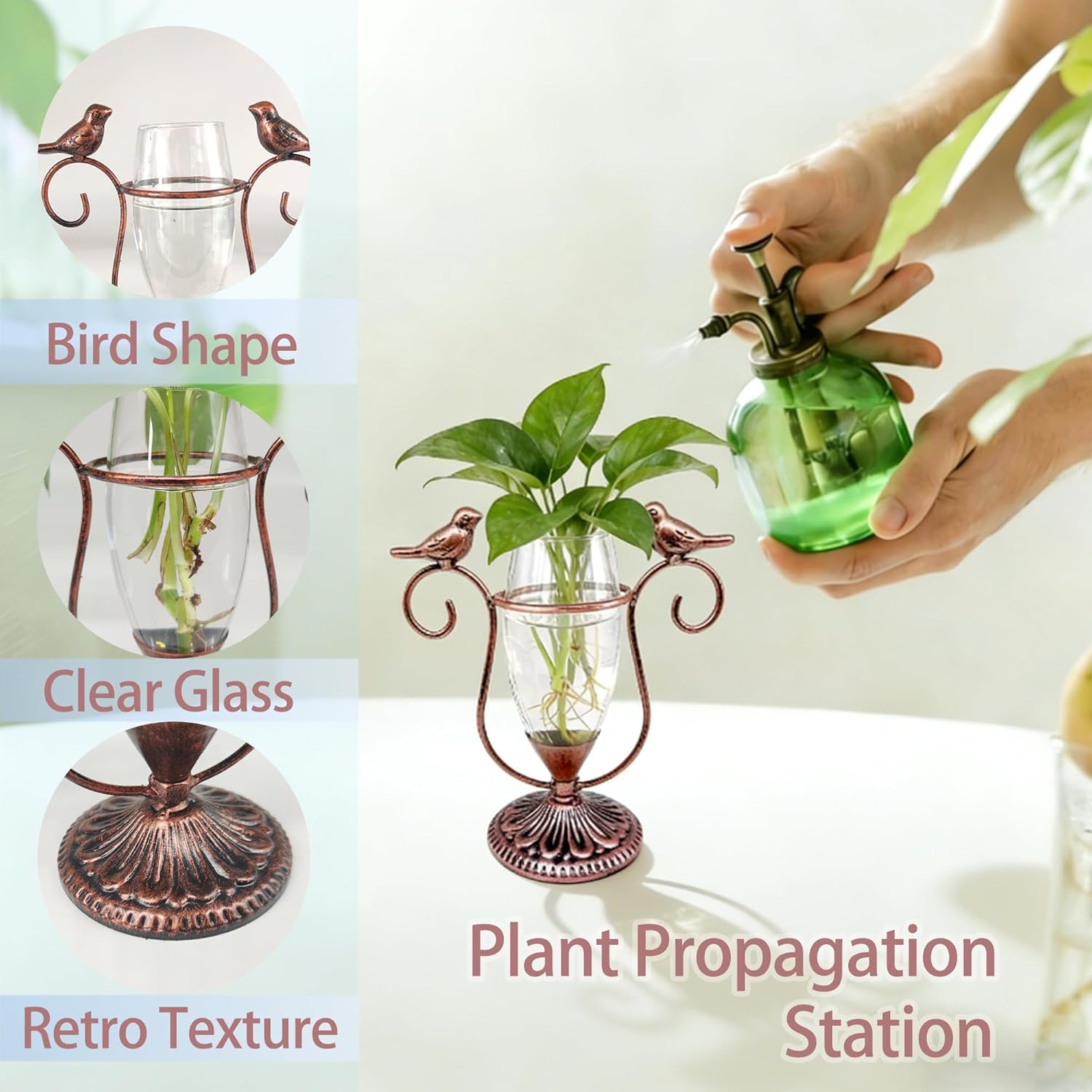 2 Vintage Copper Bird Plant Pr - Propagation Station Vase avis et prix