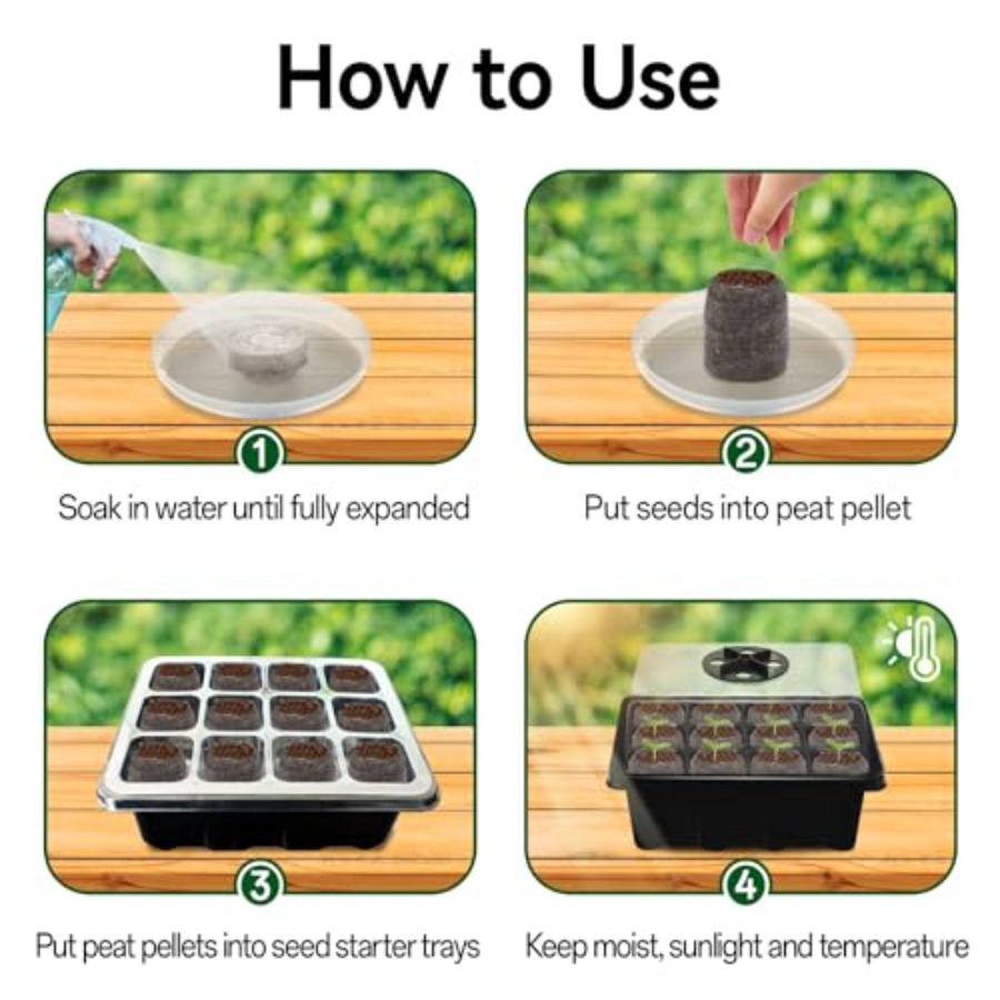8 Pack Seed Starter Tray with  - Peat Pellet Tray avis et prix