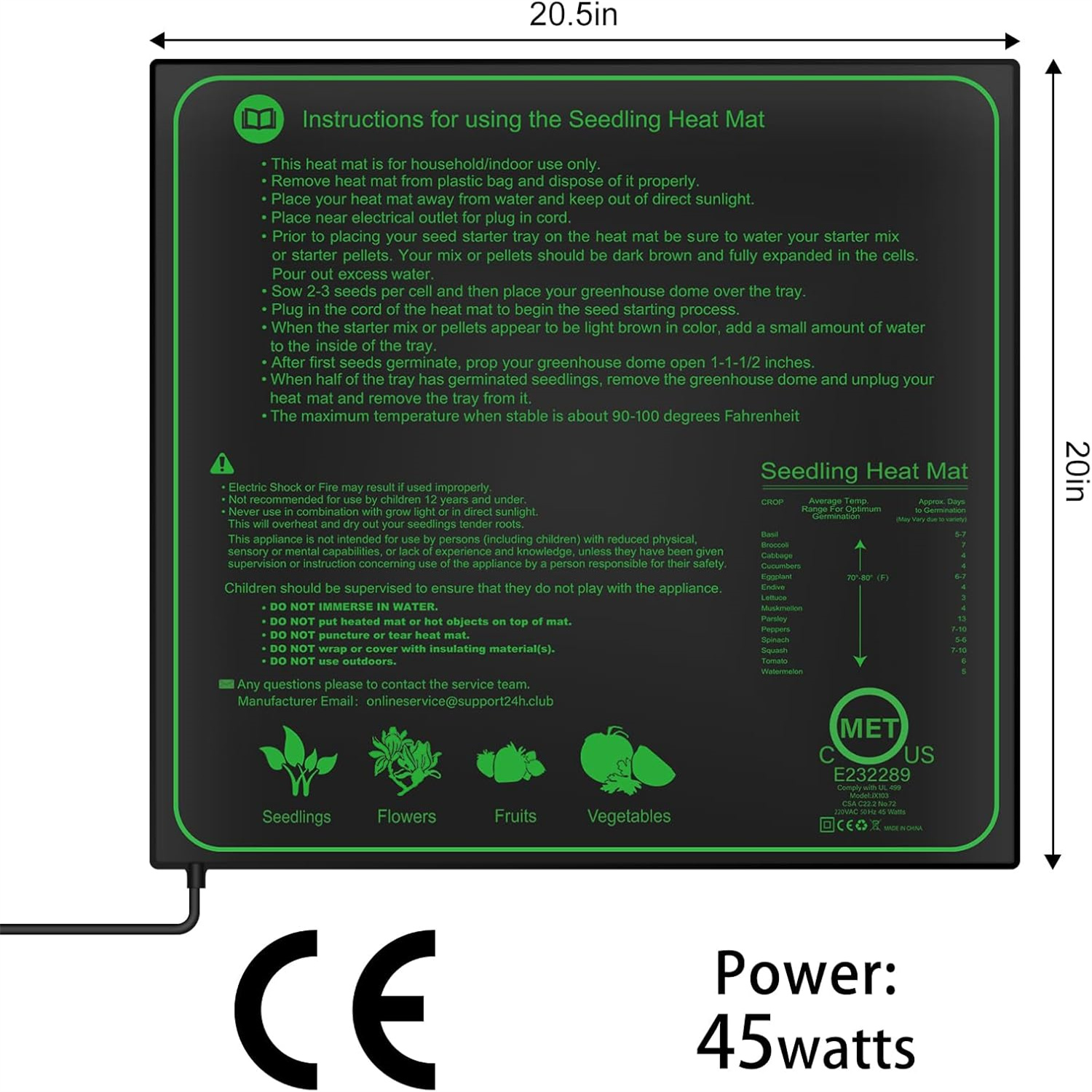 Seedling Heat Mat 10/25/50CM I - Rooting Gel Clone avis et prix